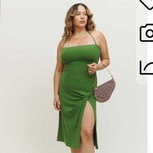 Reformation Hilo Palm Green Knit Dress Size XS